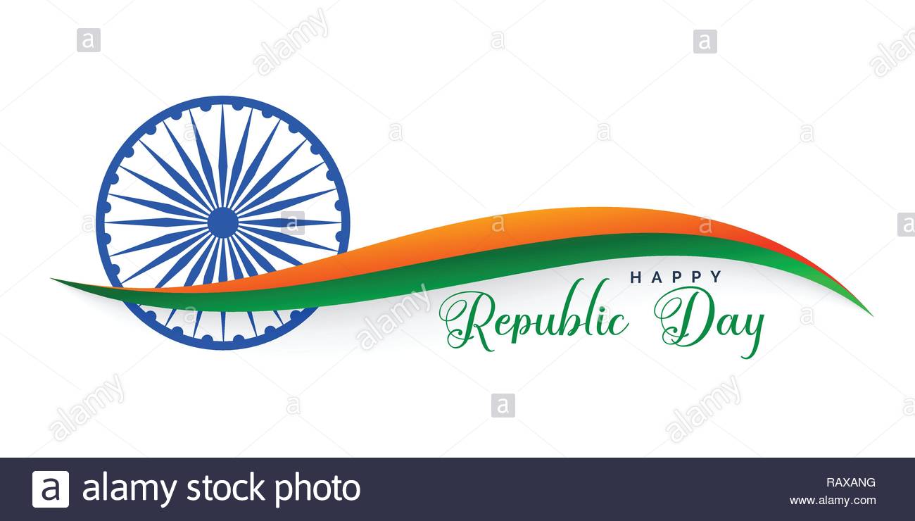Happy Indian Republic Day Stylish Banner Stock Vector Art