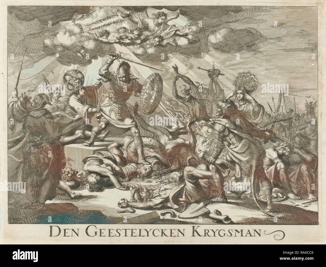 Christian Knight, upper, Jan Luyken, Johannes Boekholt, 1689. Reimagined by Gibon. Classic art with a modern twist reimagined Stock Photo