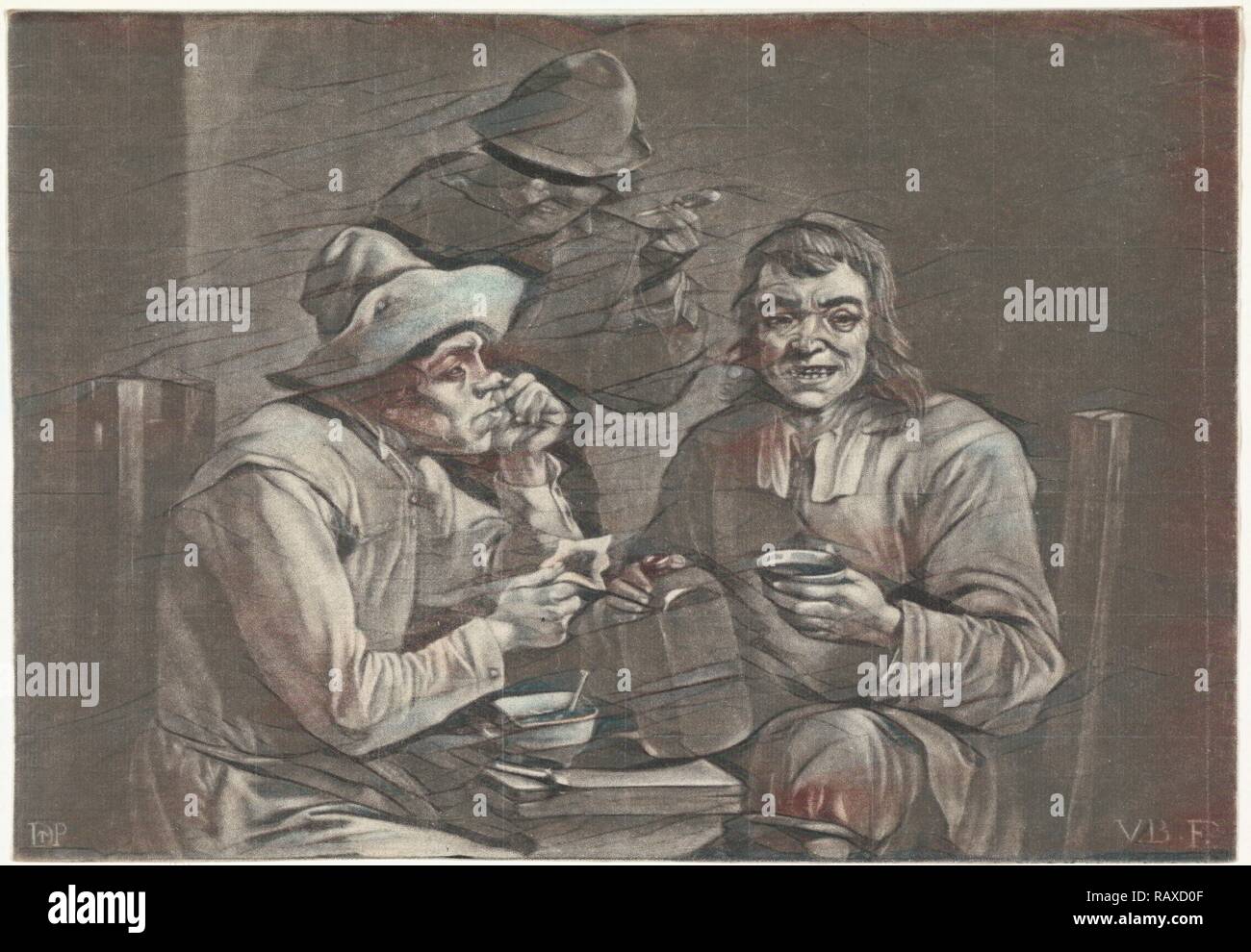 Drinking and smoking men, Jan van der Bruggen, 1659-1740. Reimagined by  Gibon. Classic art with a modern twist reimagined Stock Photo - Alamy