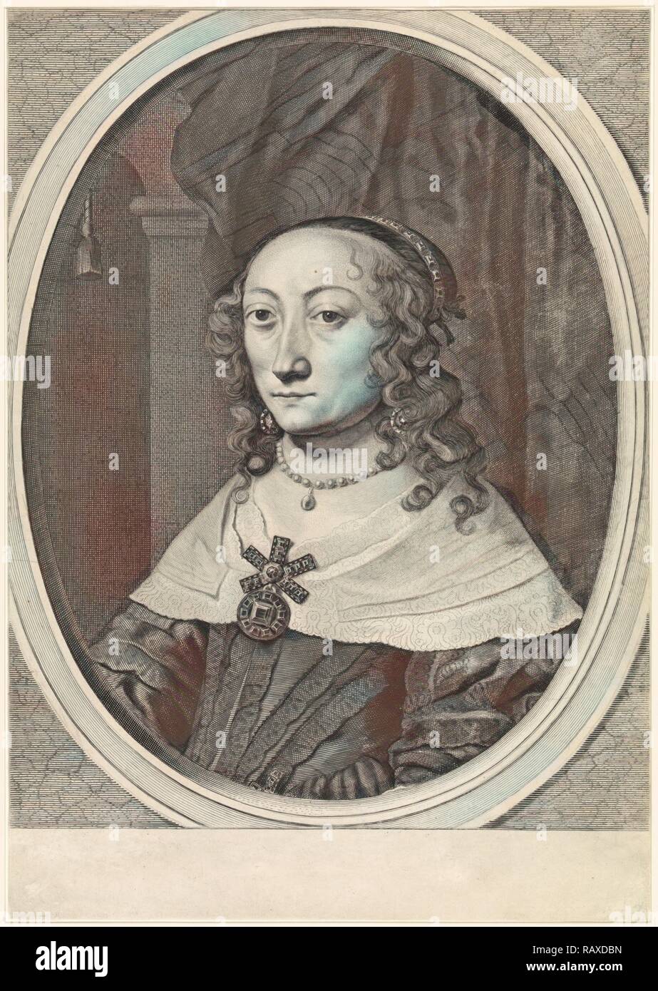 Portrait of Catherina Charlotta, Countess Palatine of Palatinate-Neuburg, Theodor Matham, Johannes Spilberg II, c reimagined Stock Photo