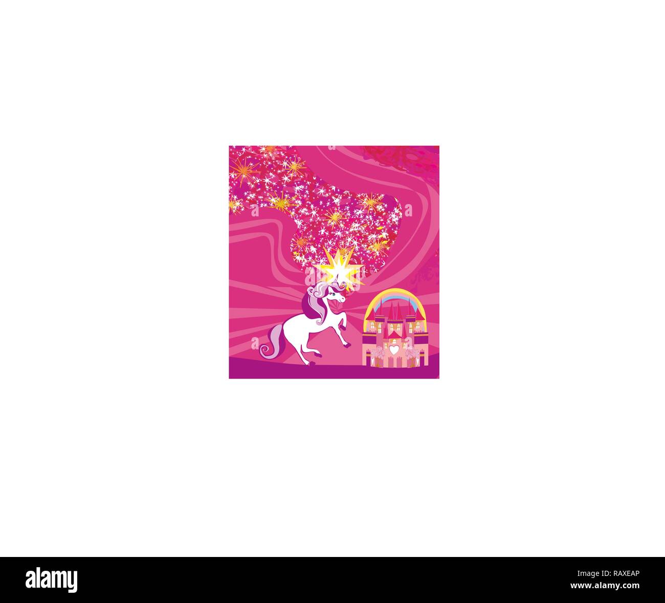 Card with a cute unicorn Stock Vector Image & Art - Alamy