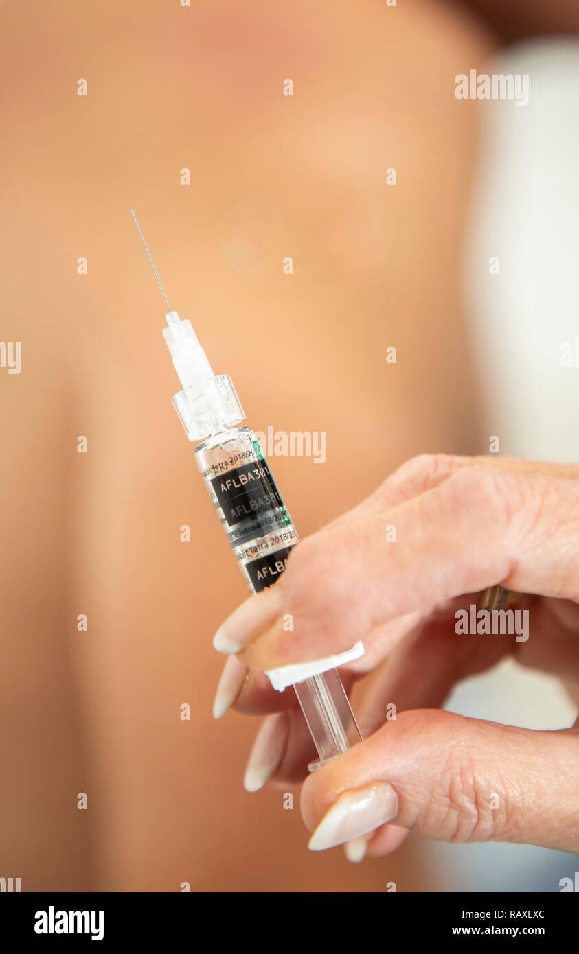 Doctor's office, vaccination certificate, flu protection vaccination, Stock Photo
