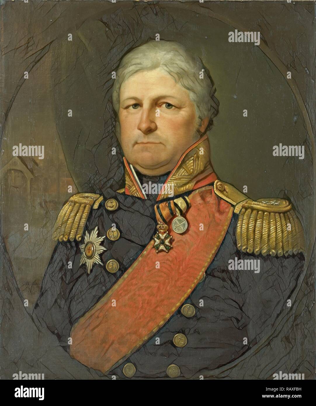 Portrait of RearAdmiral Job Seaburne May, Jan Willem May, 1823