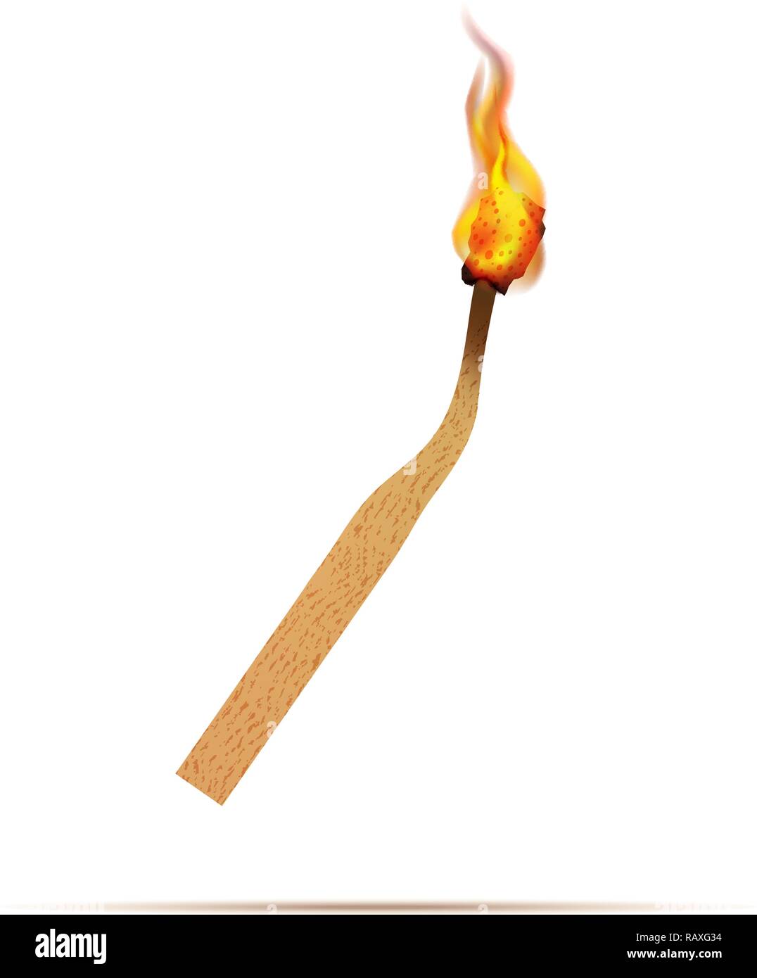Realistic match with fire flames on white Stock Vector Image & Art Alamy