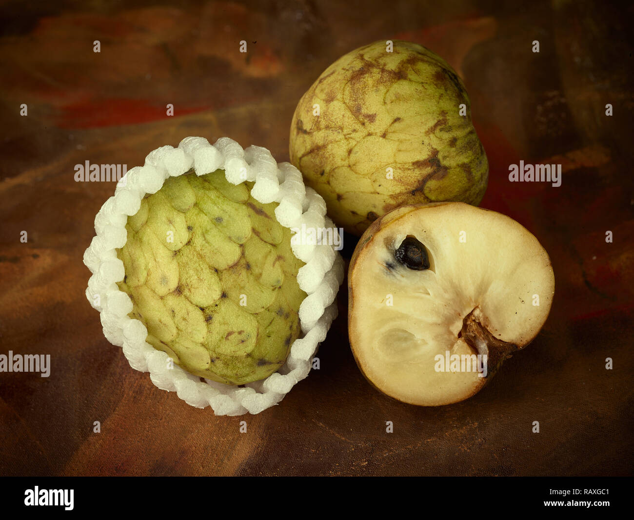 Sugar-apple, sweetsop, custard apple fruit still-life photograph Stock ...