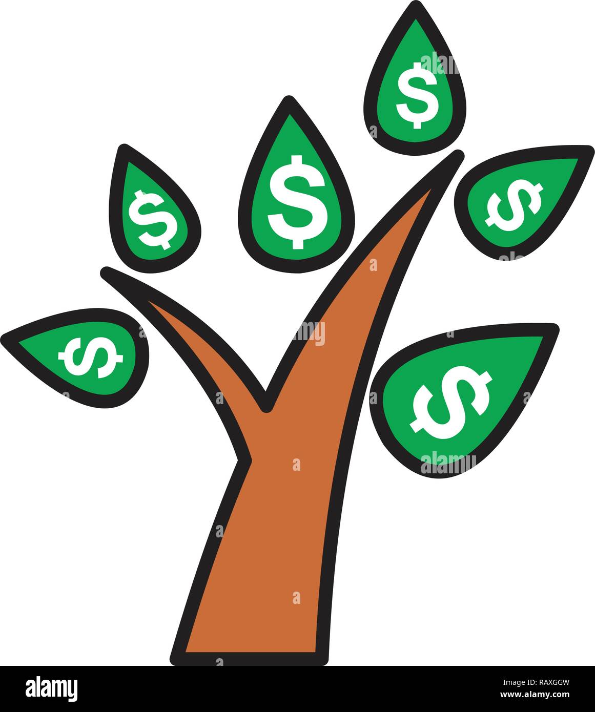 Finance tree icon on white background for graphic and web design ...