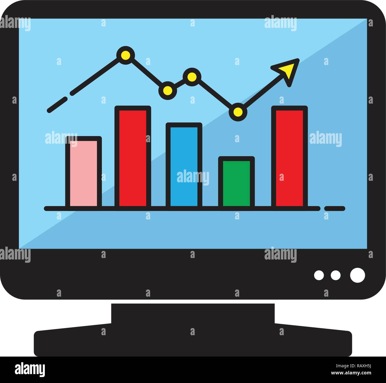 Finance statisticks icon on white background for graphic and web design ...