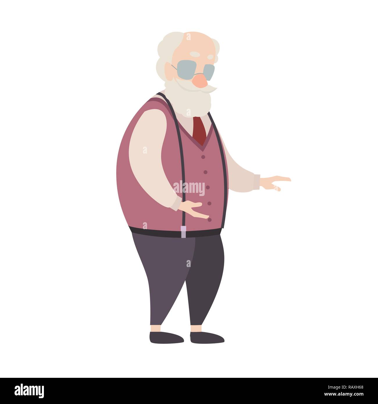Grandfather cartoon characters set on white background Stock Vector