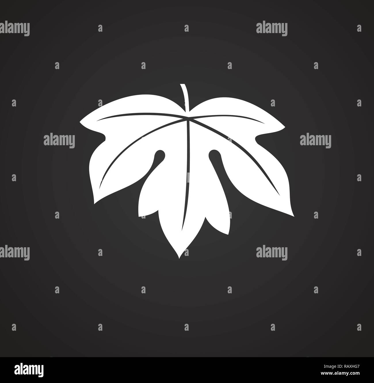 Leaf icon on black background for graphic and web design, Modern simple ...