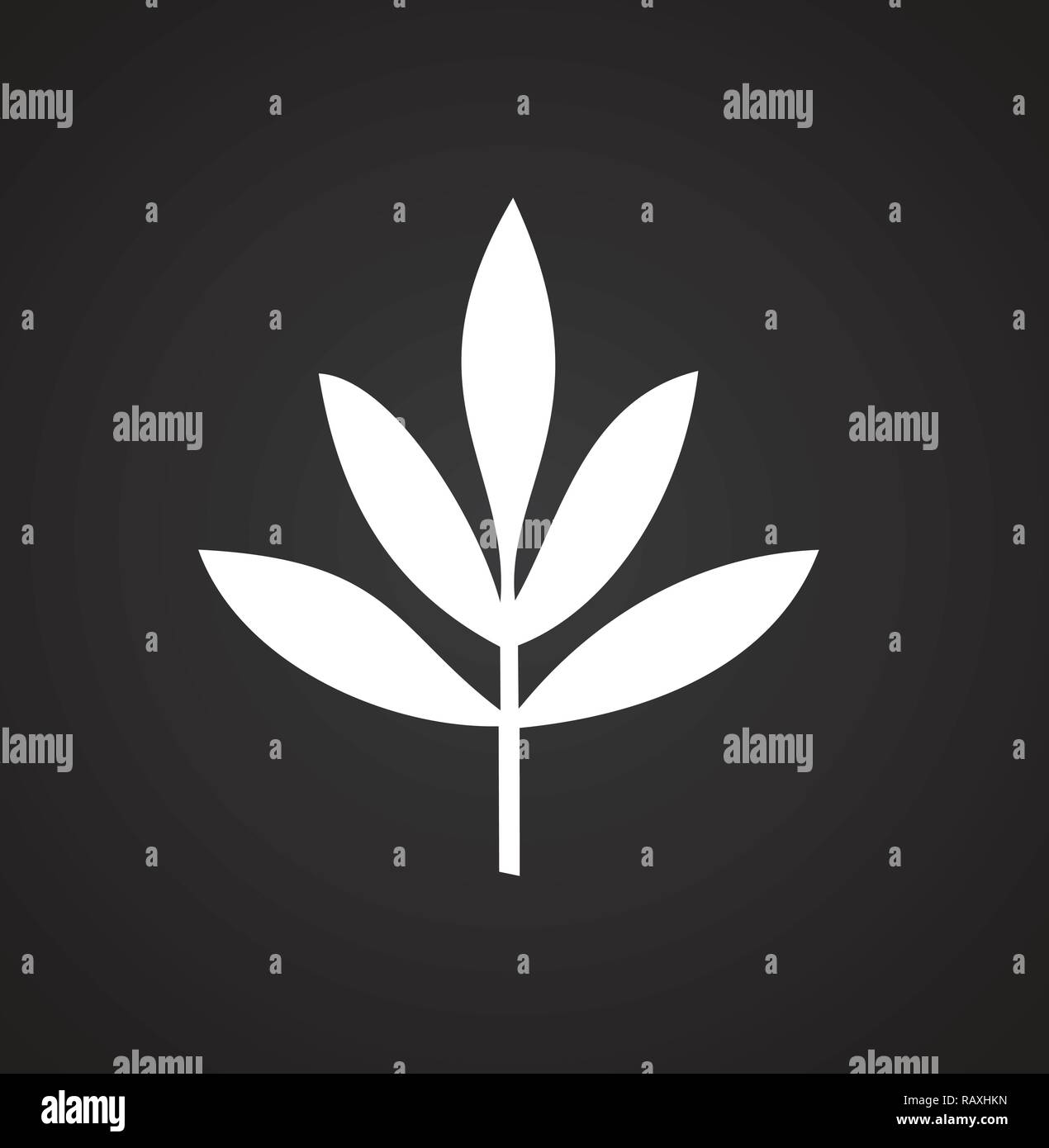 Leaf icon on black background for graphic and web design, Modern simple ...