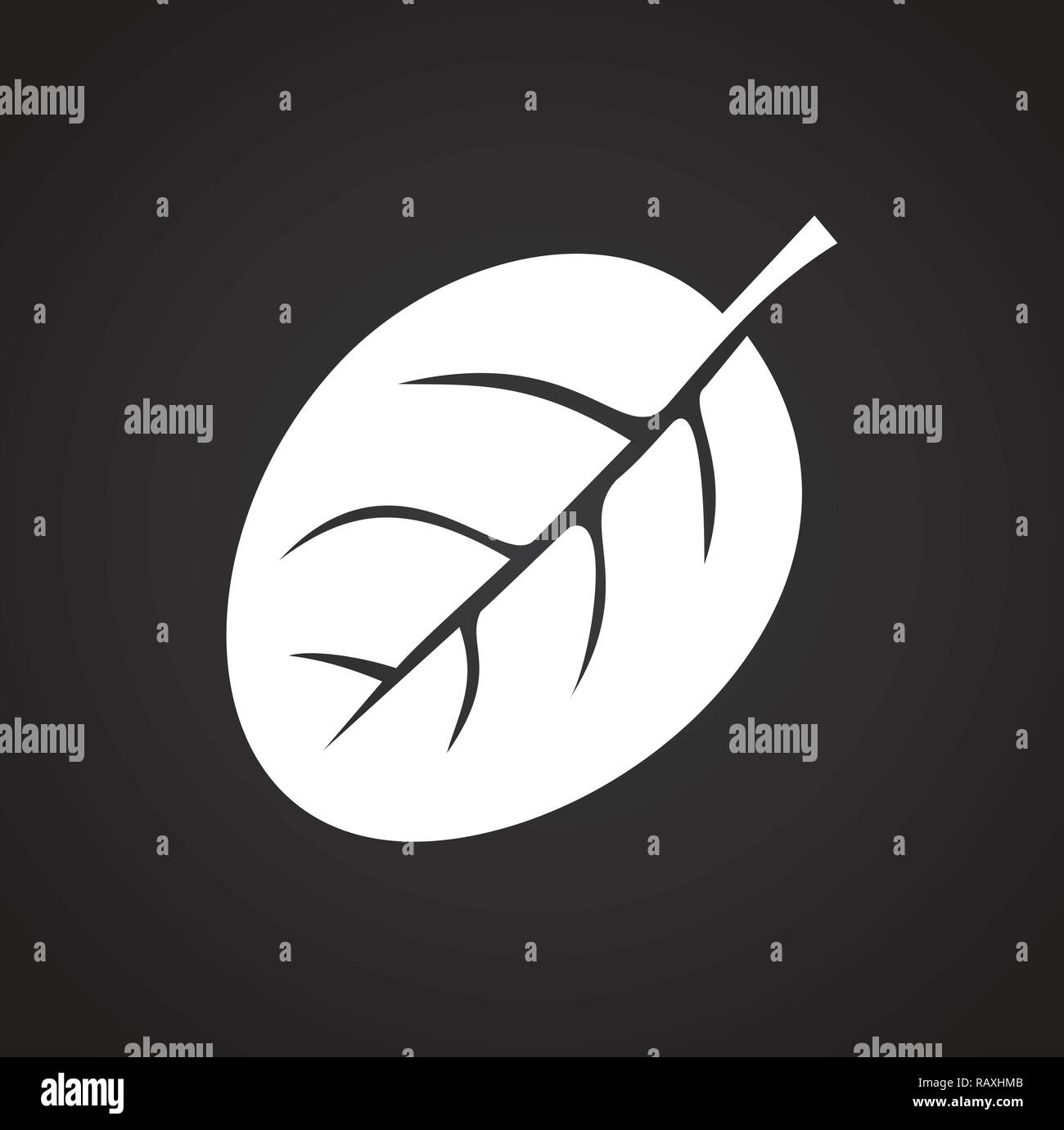Leaf icon on black background for graphic and web design, Modern simple ...