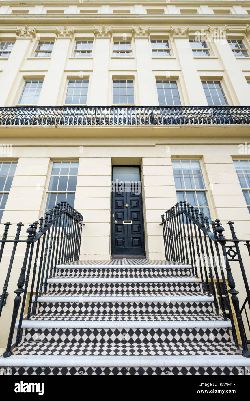 Close up of Brunswick Terrace on the sea front in Hove / Brighton