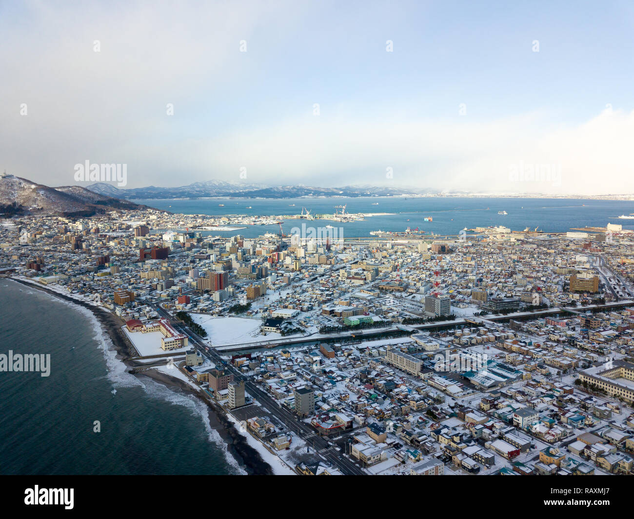 cityscape of winter hokadate in japan Stock Photo