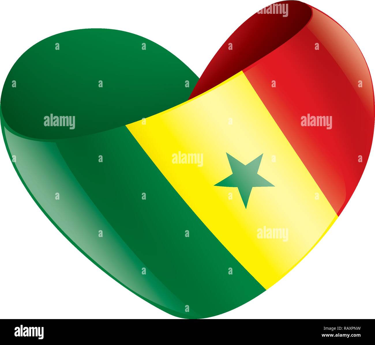 National flag of the Senegal in the shape of a heart and the inscription I  love Senegal. Vector illustration Stock Vector Image & Art - Alamy