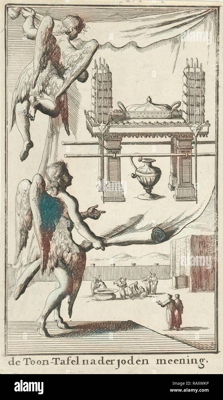 Angels study view for the Table of Showbread, Jan Luyken, Willem Goeree, 1683. Reimagined by Gibon. Classic art with reimagined Stock Photo