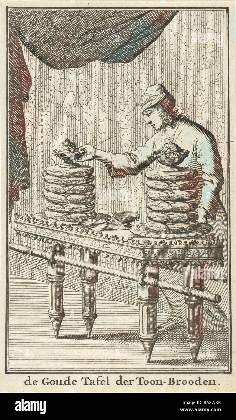 Table of Showbread, Jan Luyken, Willem Goeree, 1683. Reimagined by Gibon. Classic art with a modern twist reimagined Stock Photo