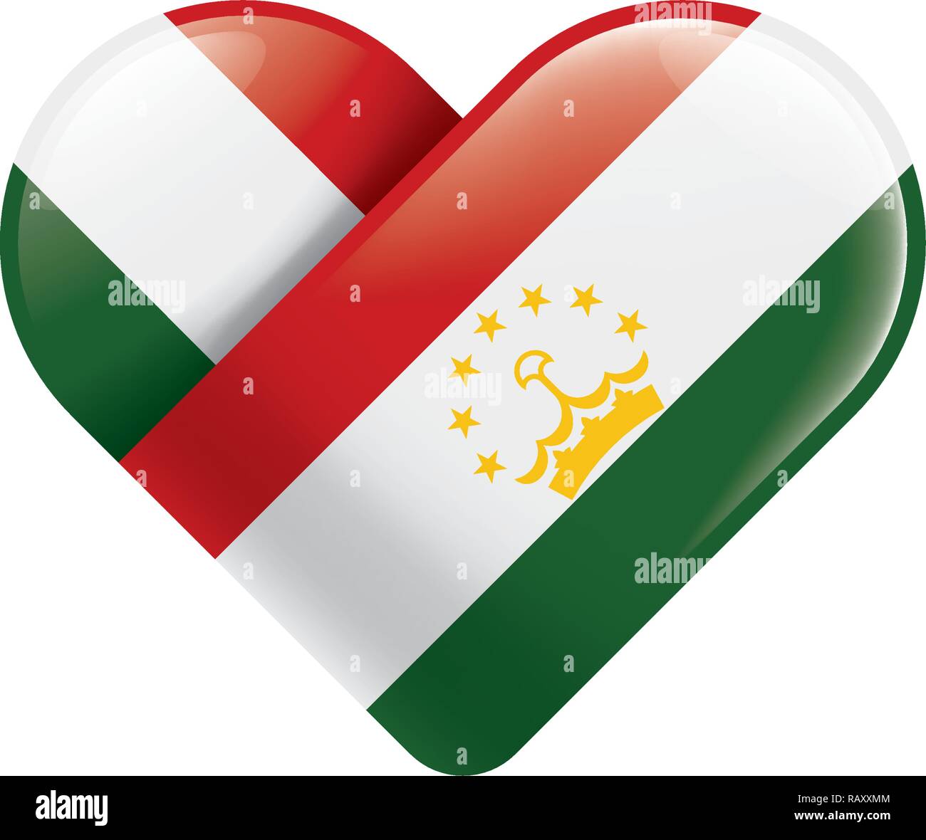 Tajikistan flag, vector illustration on a white background Stock Vector