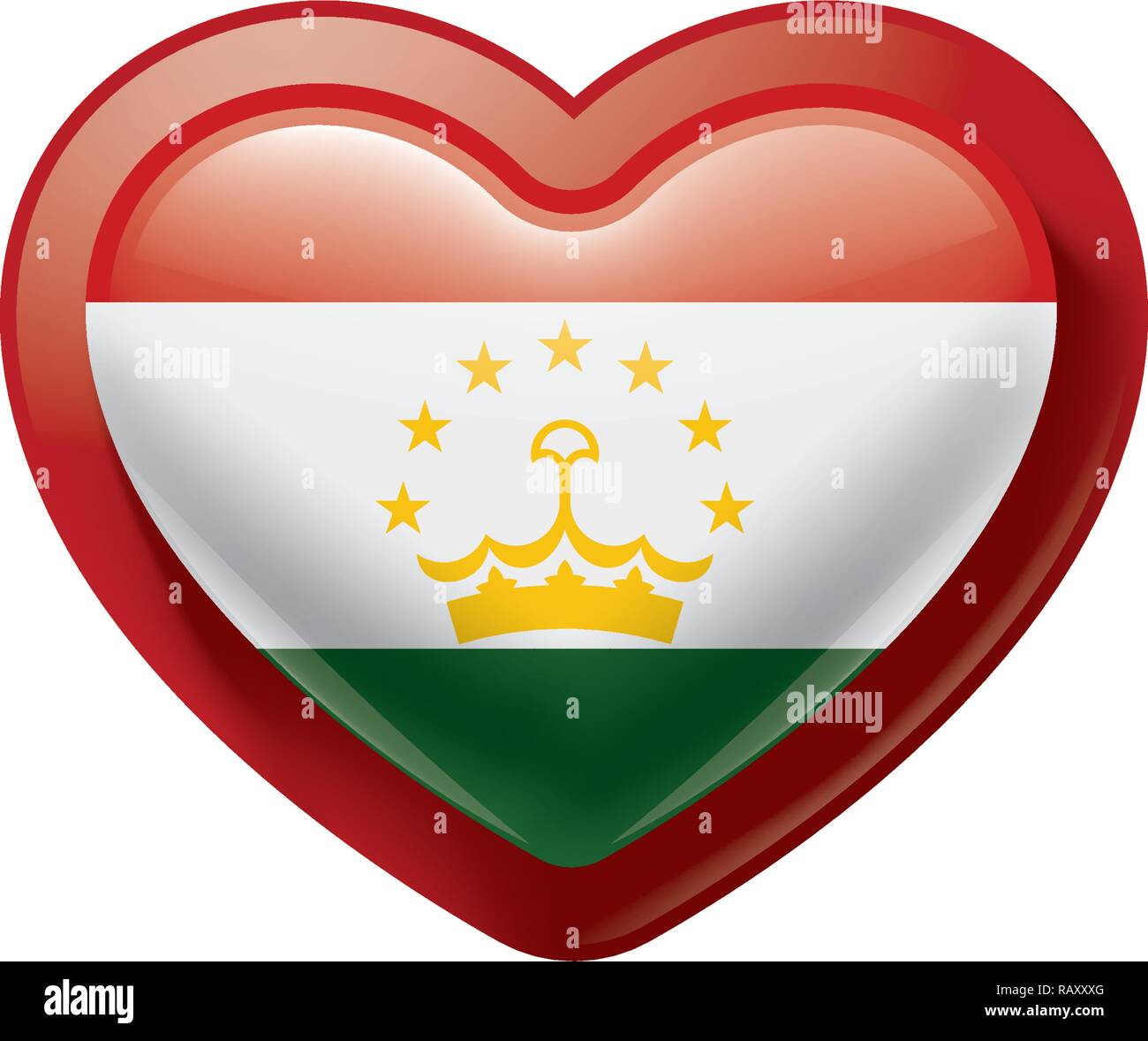 Tajikistan flag, vector illustration on a white background Stock Vector