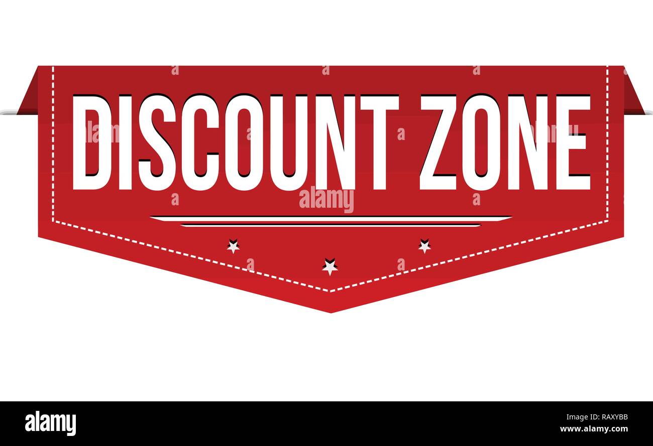 Discount zone banner design on white background, vector illustration