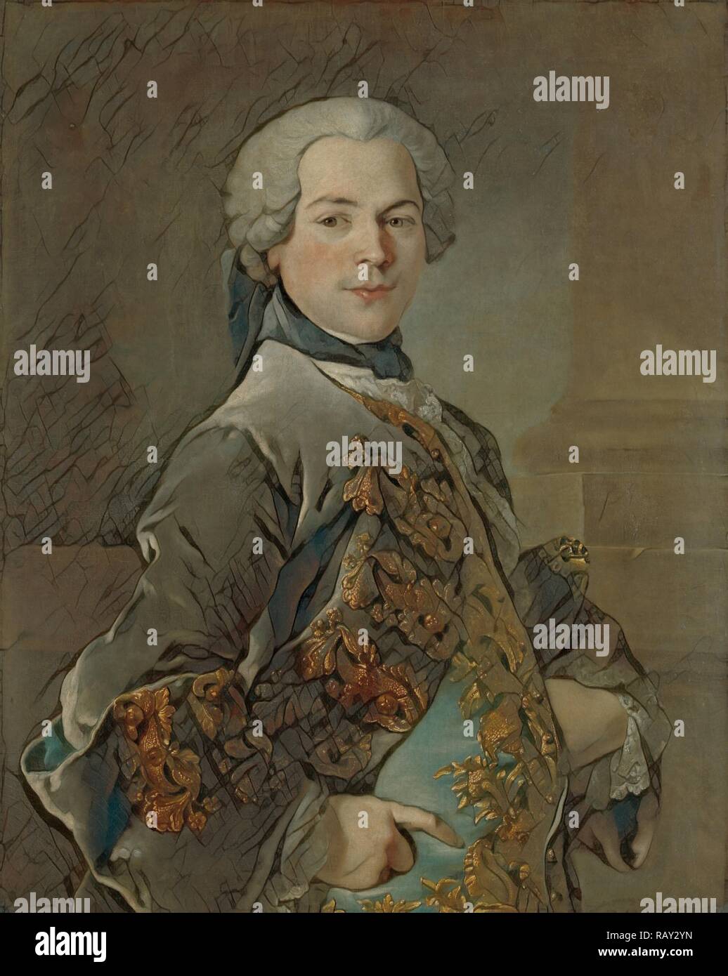 Portrait of Isaac van Rijneveld, Louis Tocqué, 1738. Reimagined by Gibon. Classic art with a modern twist reimagined Stock Photo