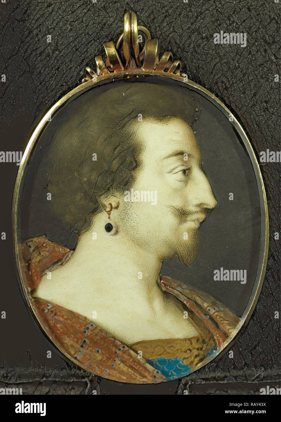 George Villiers, 1592-1628, Duke of Buckingham, Peter Oliver, 1612 - 1647, Portrait miniature. Reimagined Stock Photo