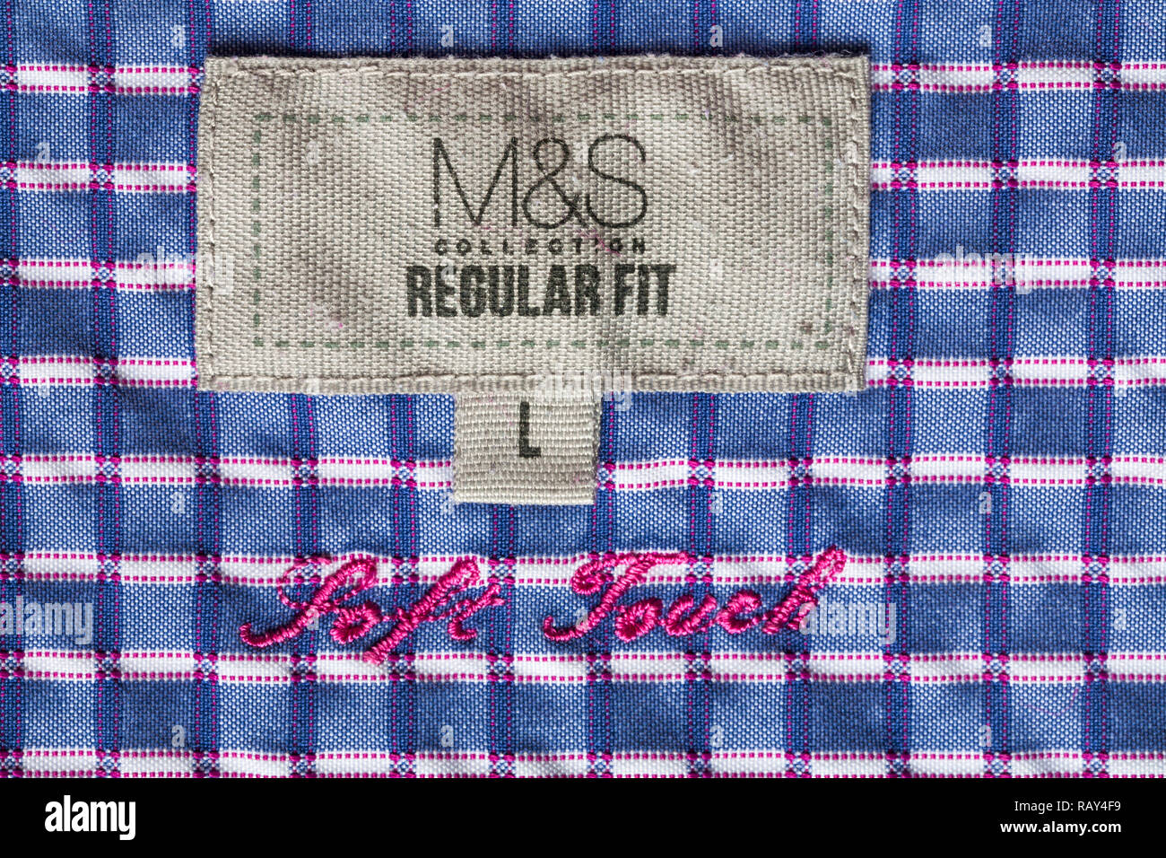Soft Touch M&S Collection Regular Fit label in mans shirt size L