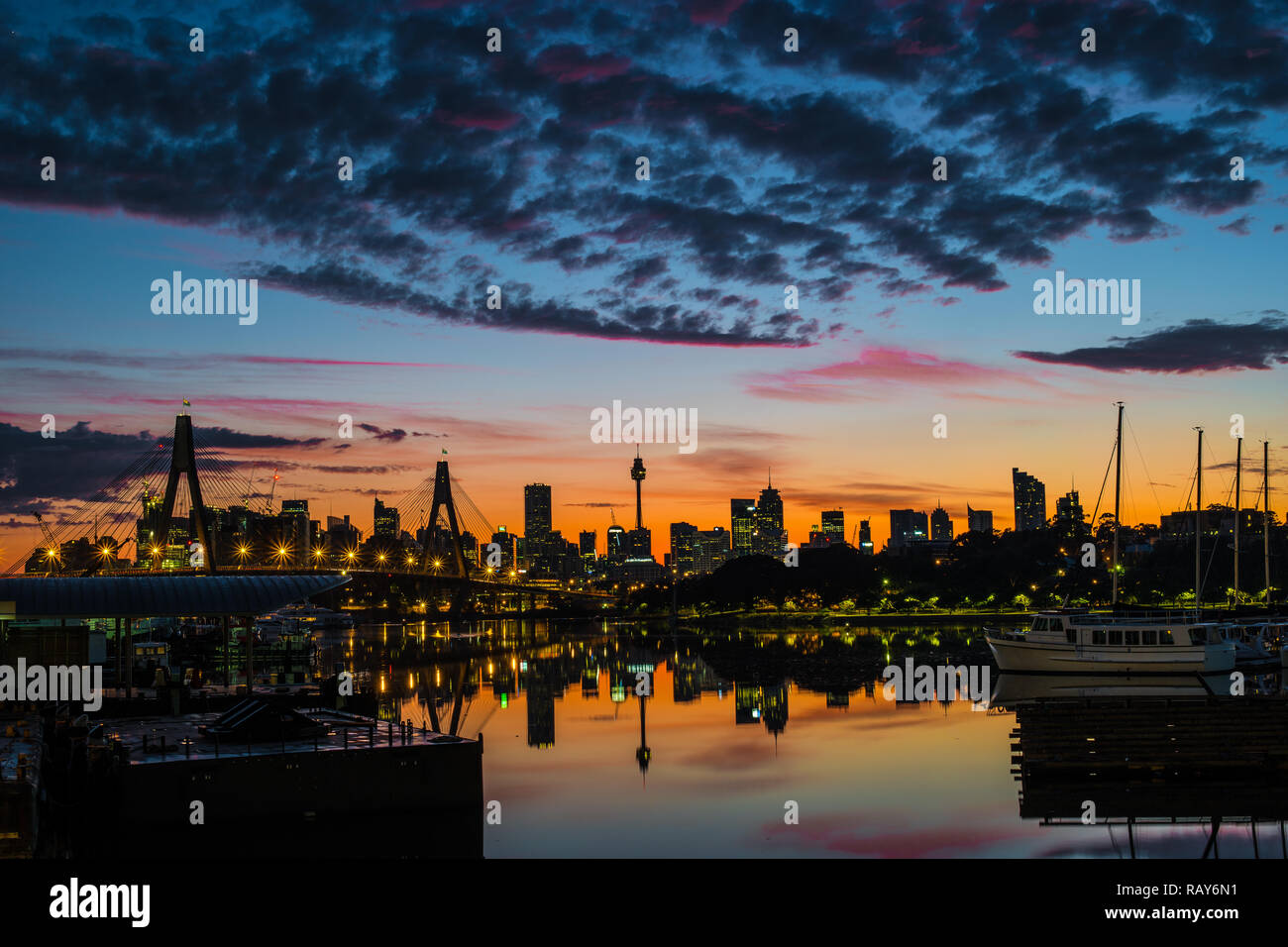 Sydney city sunrise and clouds Stock Photo Alamy