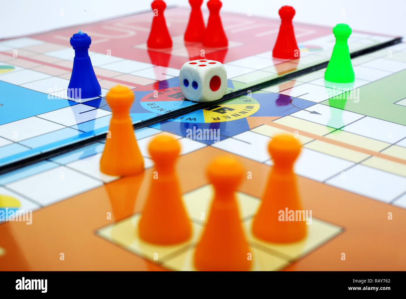 Picture of playing ludo game with dice Stock Photo Alamy