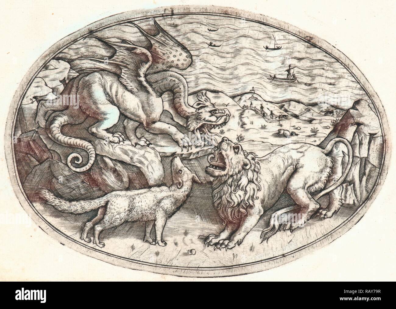Anonymous (Italian). Lion, Dragon and Fox Quarrelling, ca. 14701490
