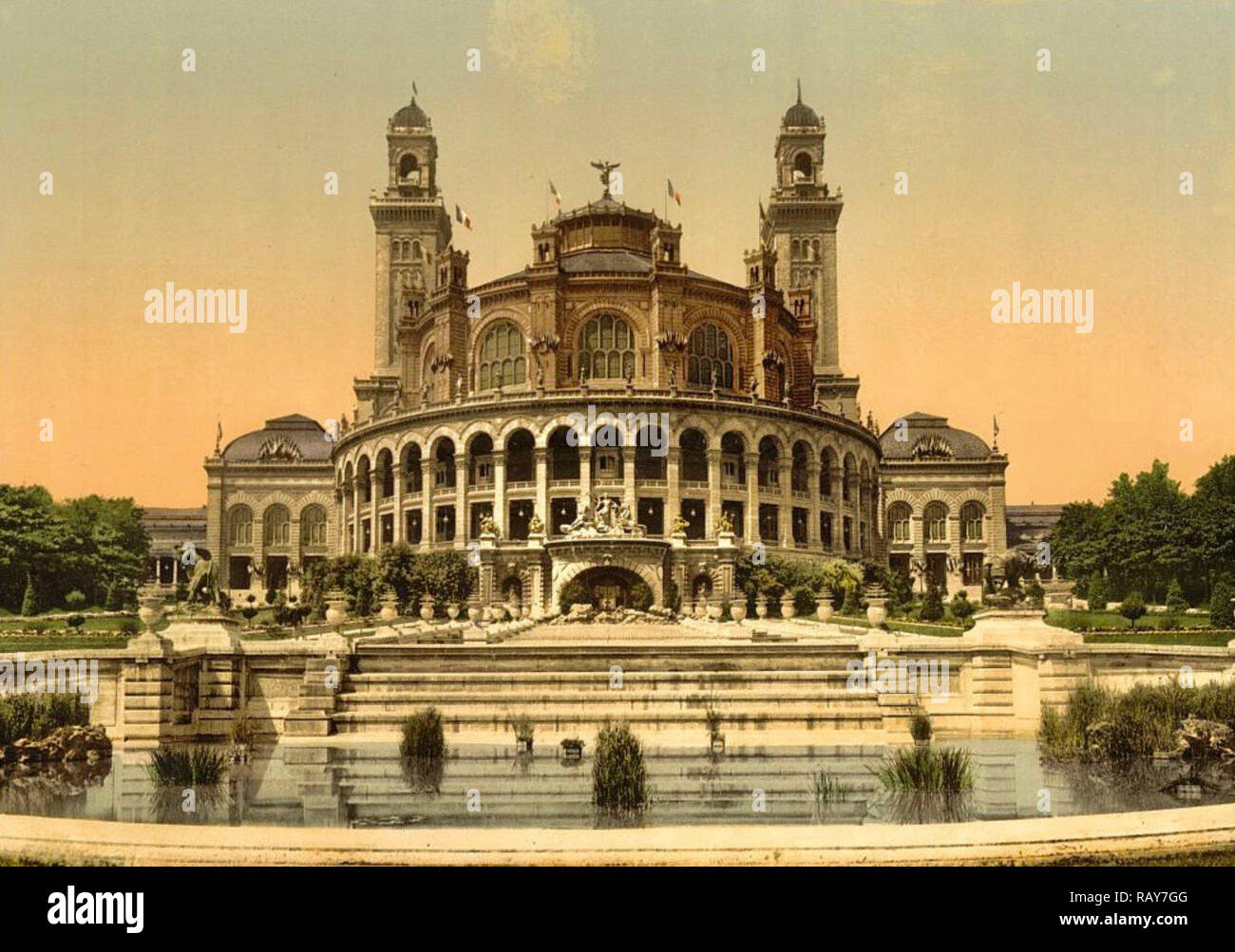 The Trocadero, Exposition Universelle Internationale de 1900, Paris. Stock Photo