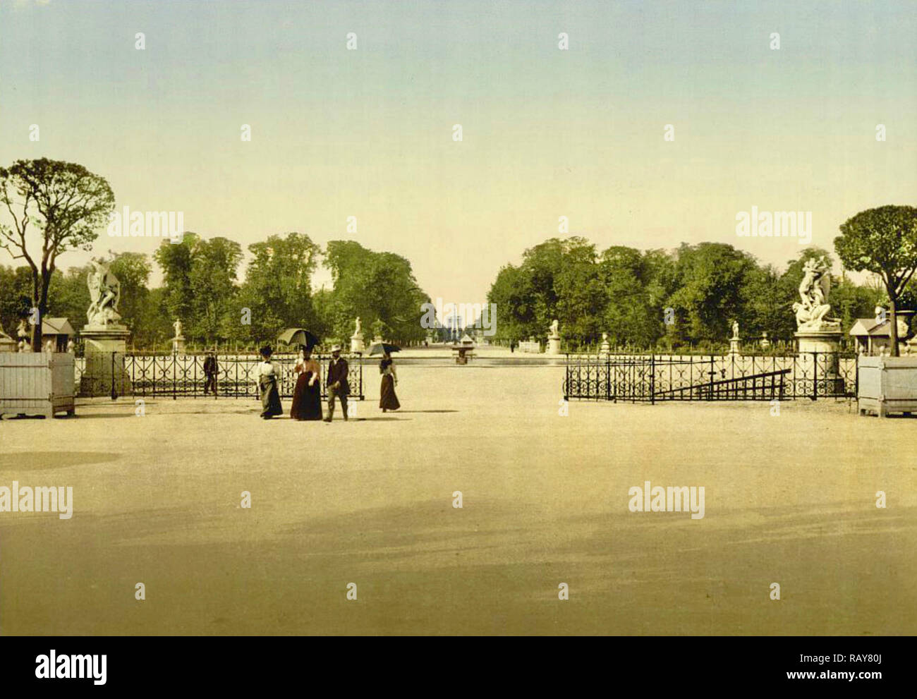 The Tuileries and Champs Elysees, Paris, France 1900. Stock Photo