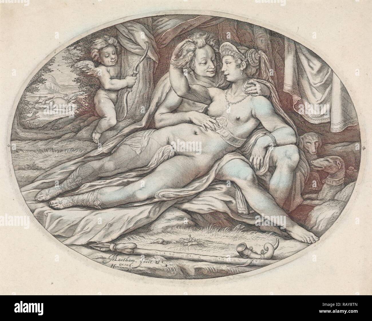 Venus And Adonis Jacob Matham 1599 1600 Reimagined By Gibon Classic Art With A Modern Twist Reimagined Stock Photo Alamy