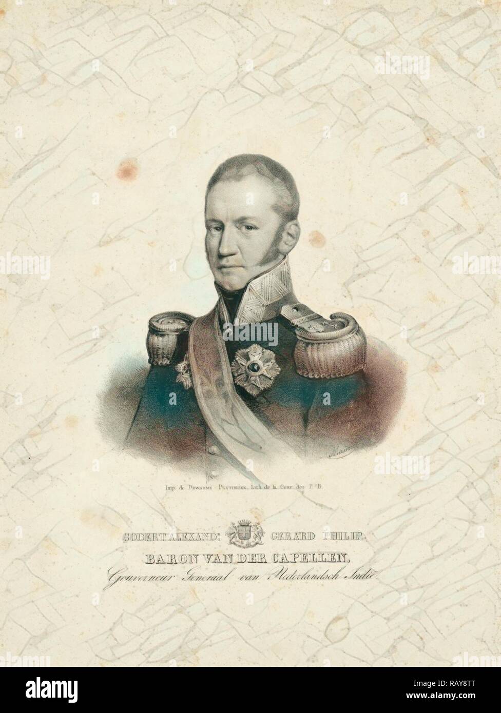 Portrait of Baron G.A.G.Ph van der Capellen, Jean Baptiste Madou, Dewasme-Plétinckx, 1806 - 1877. Reimagined Stock Photo