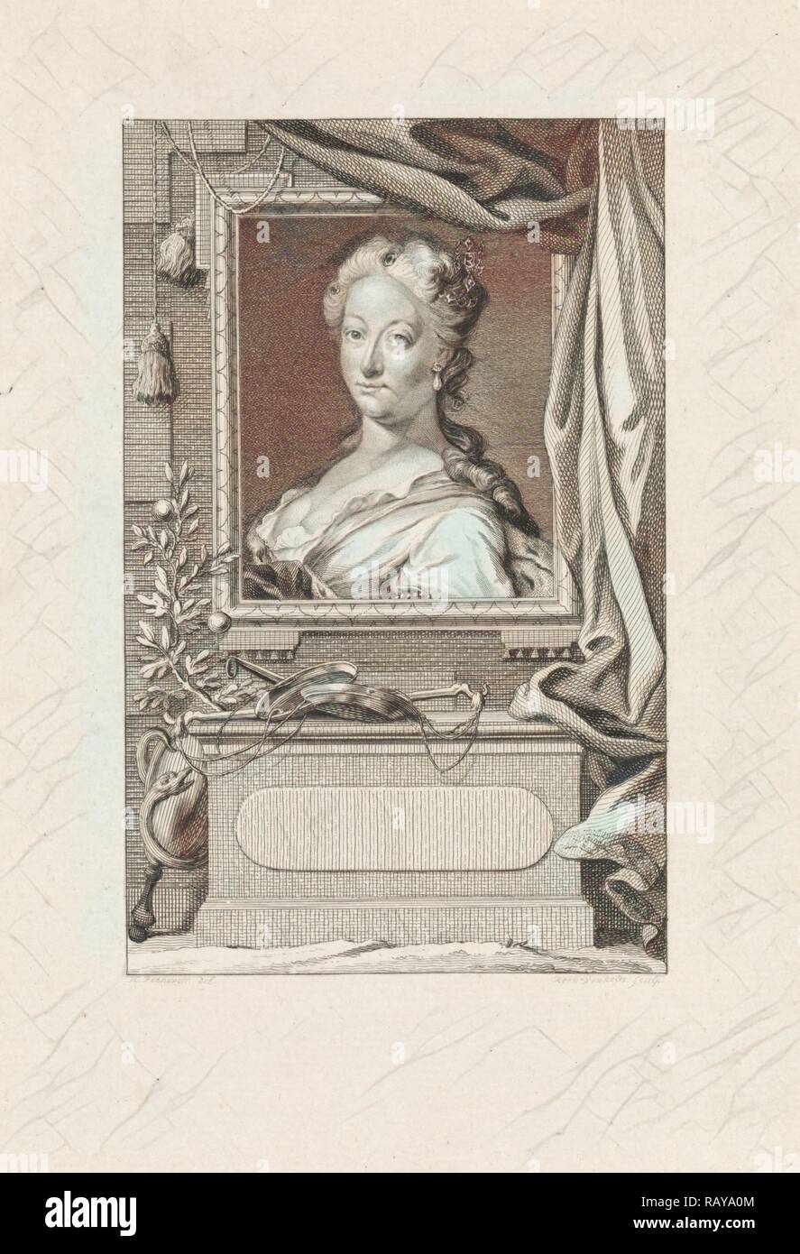 Portrait of Anna of Brunswick-Lunenburg, Princess of Orange, Reinier Vinkeles, 1788. Reimagined by Gibon. Classic art reimagined Stock Photo
