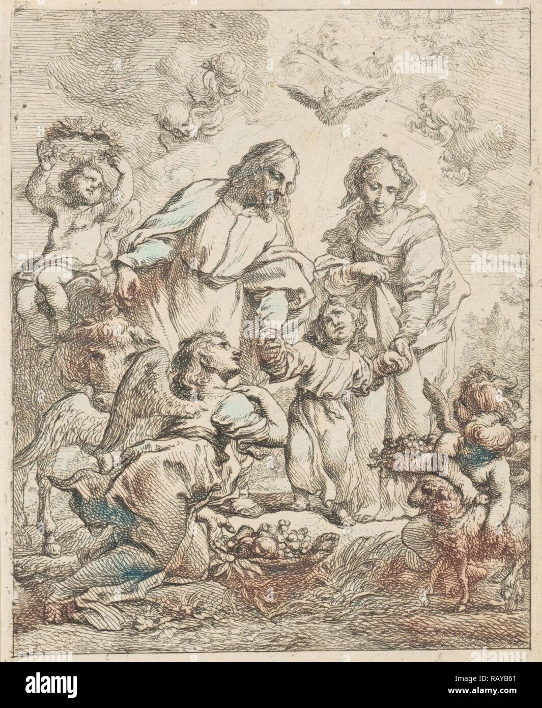 A reimagined version of Cornelis Schut's Holy Family, showcasing classic art with a modern twist, perfect for introducing babies to the world of art and culture