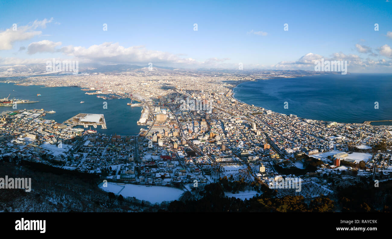 panorama view from hakodate mountain peak Stock Photo