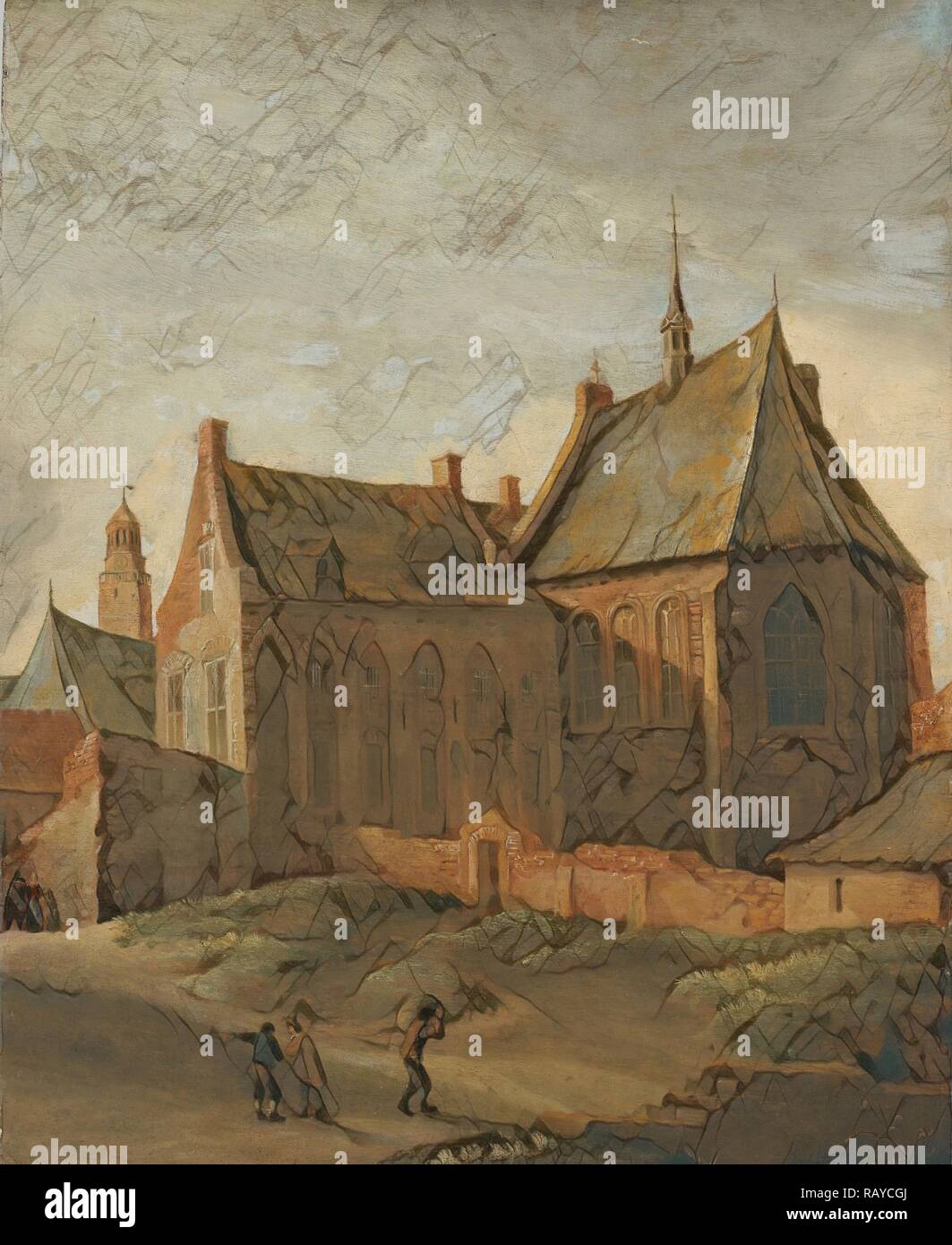 Convent of Saint Agnes in Utrecht, The Netherlands, Pieter des Ruelles, 1650 - 1658. Reimagined by Gibon. Classic art reimagined Stock Photo