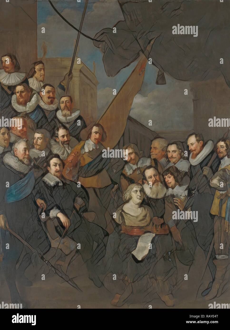 Officers and archers of district XIX, Amsterdam, The Netherlands, led by Captain Cornelis Bicker and Lieutenant reimagined Stock Photo
