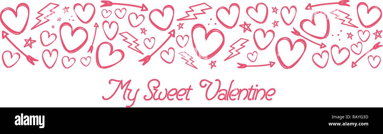 valentines day doodle sketch art vector Stock Vector Image & Art - Alamy