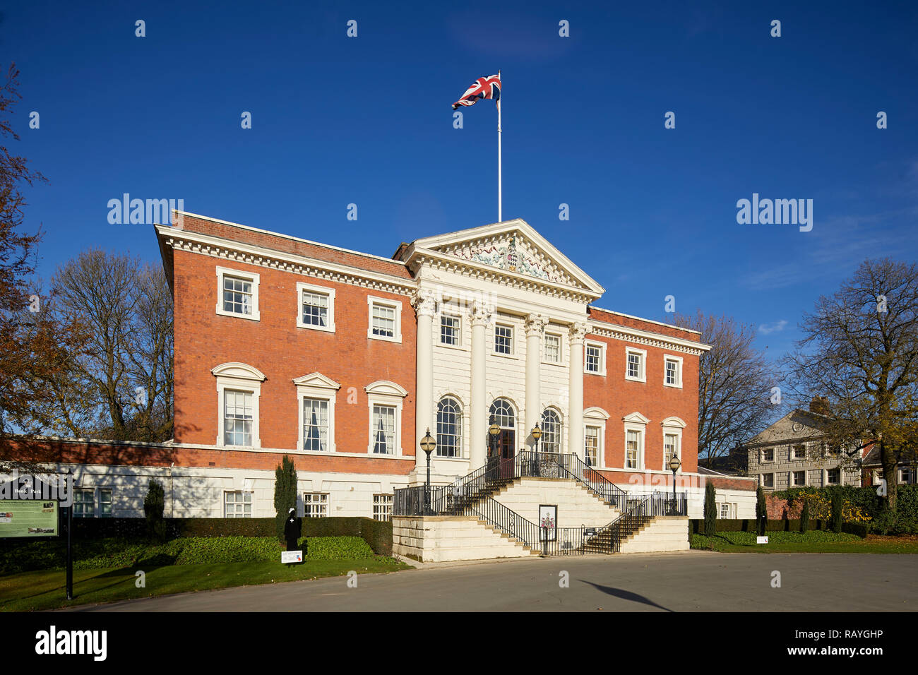 former house palladian style Warrington Town Hall, Cheshire, England originally called Bank Hall Grade I listed building by architect James Gibbs Stock Photo