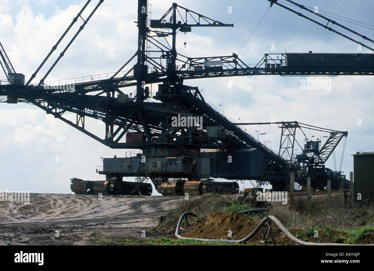 East Germany, open air mine of lignite coal (brown coal Stock Photo - Alamy