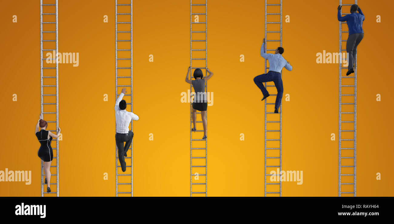 Climbing the Corporate Ladder as a Business Concept Stock Photo Alamy