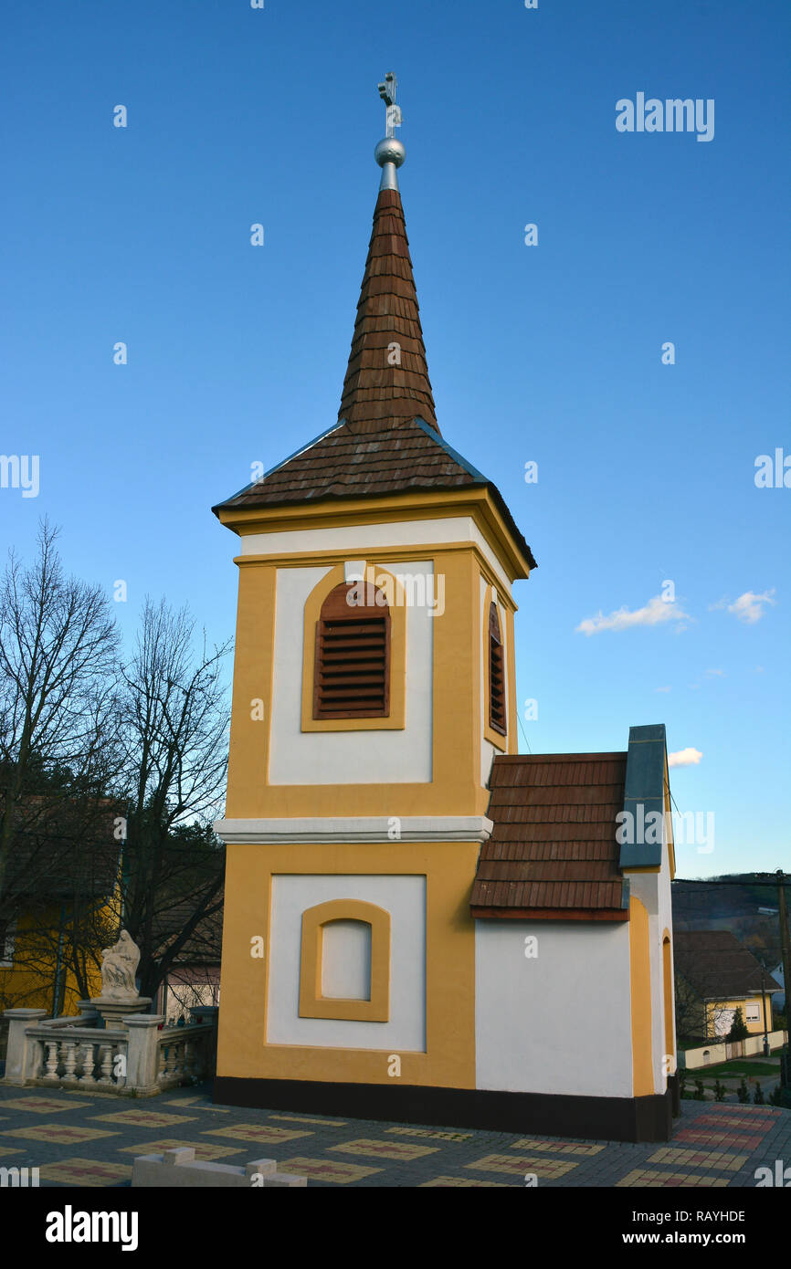 St. John of Nepomuk Chapel and Bell Tower, Nógrádsáp,  Nógrád County, Hungary, Magyarország, Hungary Stock Photo