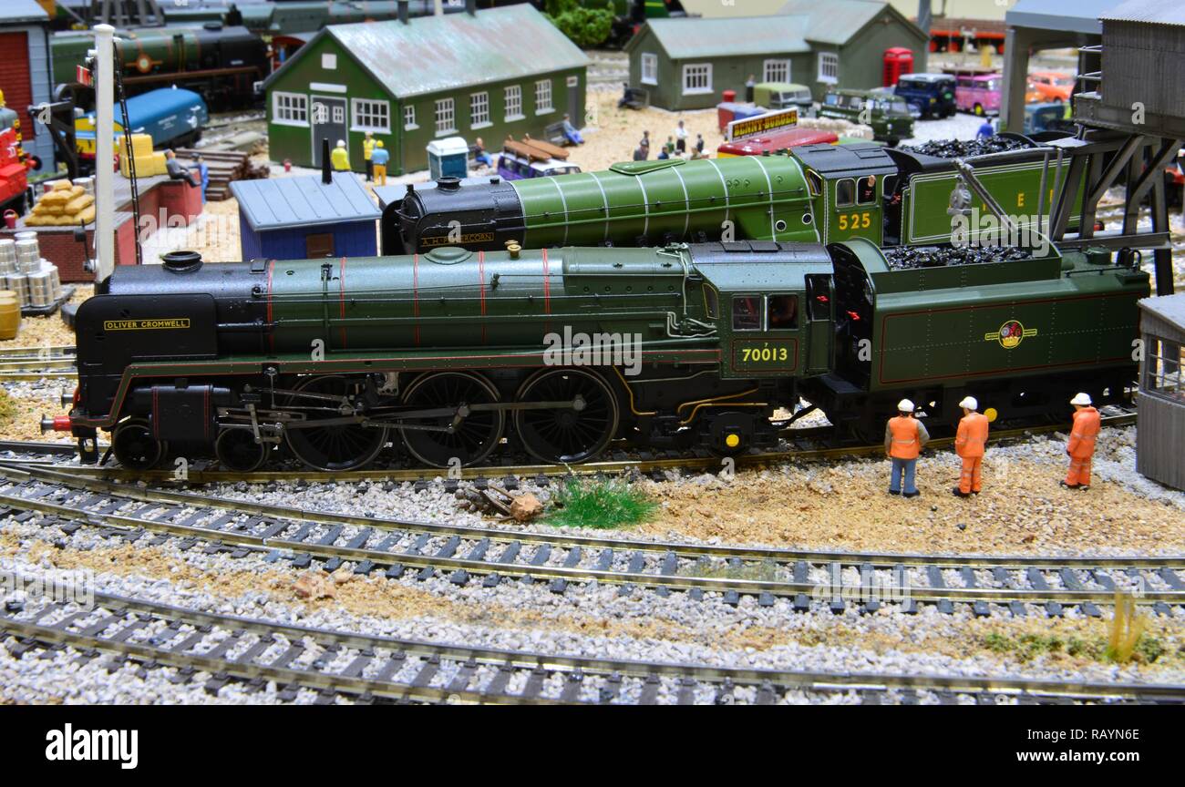A Model of the steam locomotive Oliver Cromwell Stock Photo - Alamy