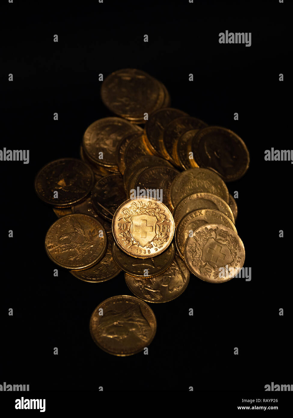 Old gold coins dark hi-res stock photography and images - Alamy