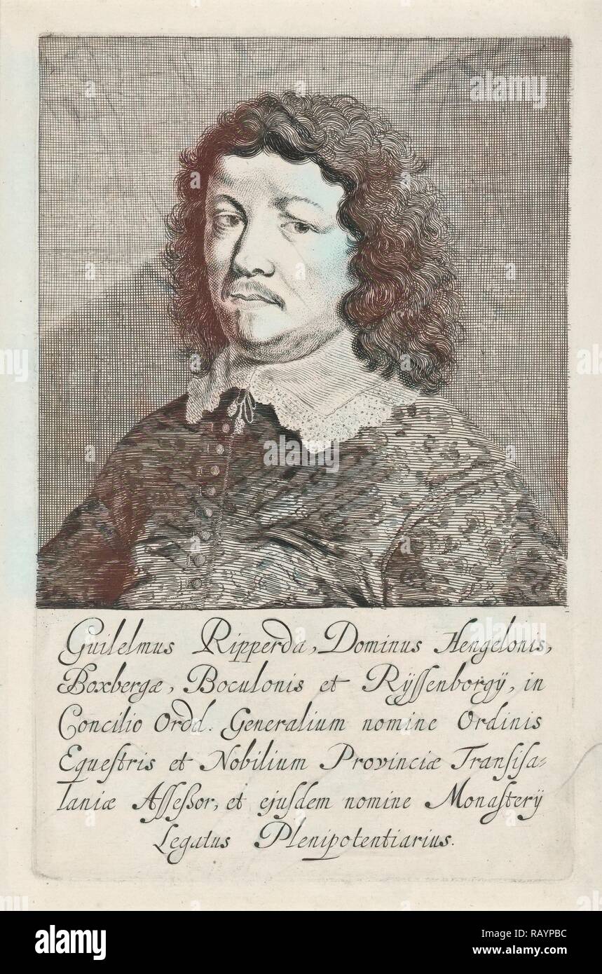 Portrait of Willem van Ripperdapark, Pieter Nolpe, 1644. Reimagined by ...