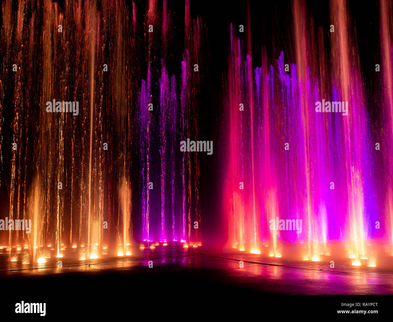 Large multi colored decorative dancing water jet led light fountain ...