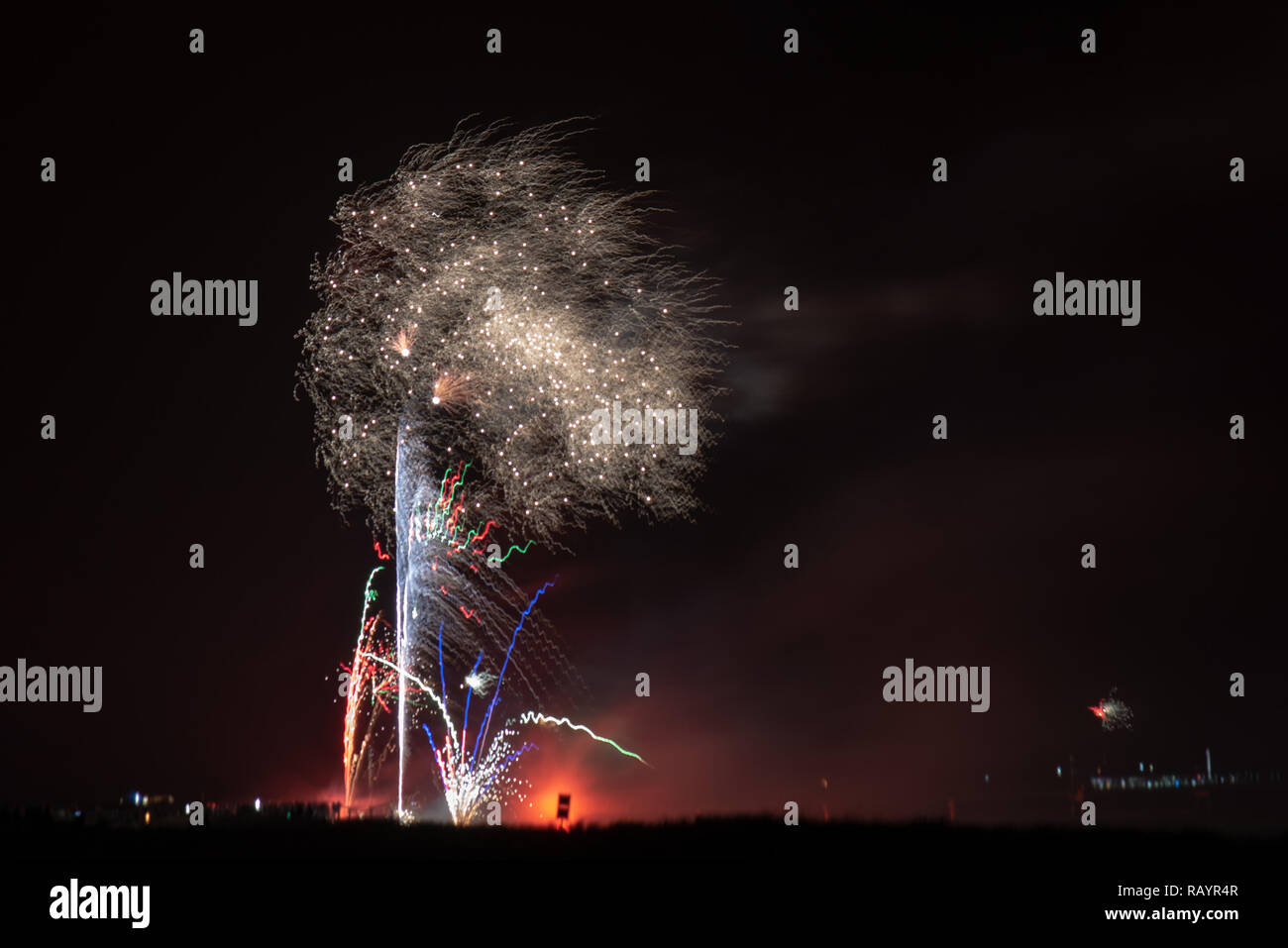 Fireworks. New Year's Eve. Turn of the year. Rockets Stock Photo - Alamy