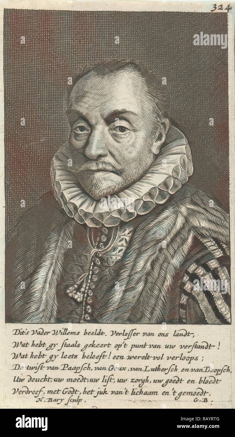 Portrait of William I, Prince of Orange, print maker: Hendrik Bary, Geeraert Brandt I, 1657 - 1707. Reimagined Stock Photo
