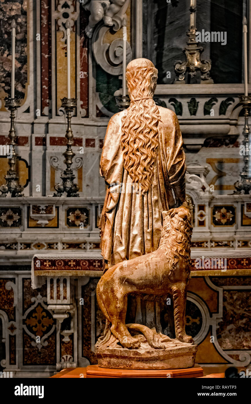 Italy Basilicata Irsina Basilica statue of Sant'Eufemia sculpture by Andrea Mantegna Stock Photo